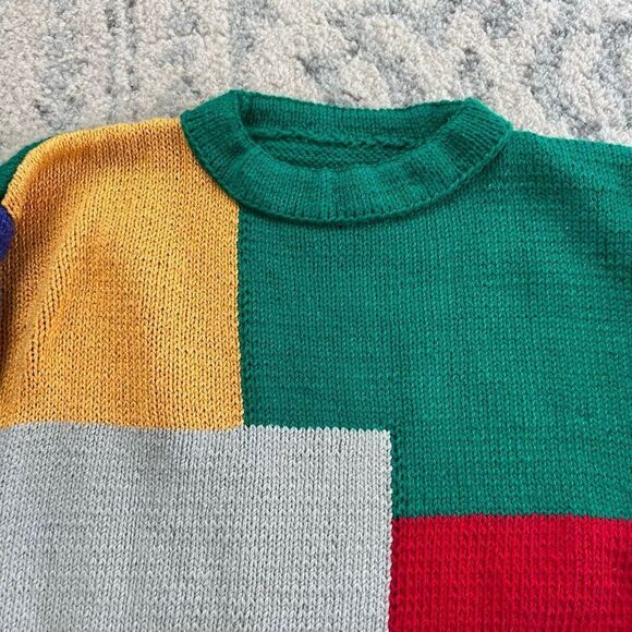 Handmade Color Block Knit Sweater - Picture 2 of 3